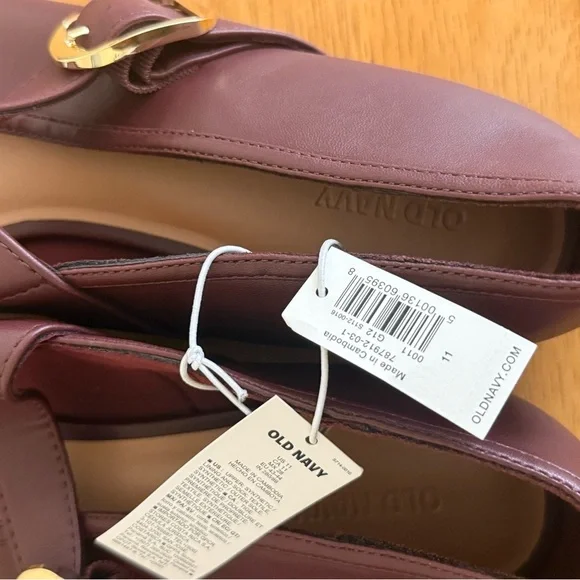 Old Navy Ballet Flats Mary Jane’s Black Burgundy Clove Womens 11 2 Pair Bundle - Picture 2 of 6